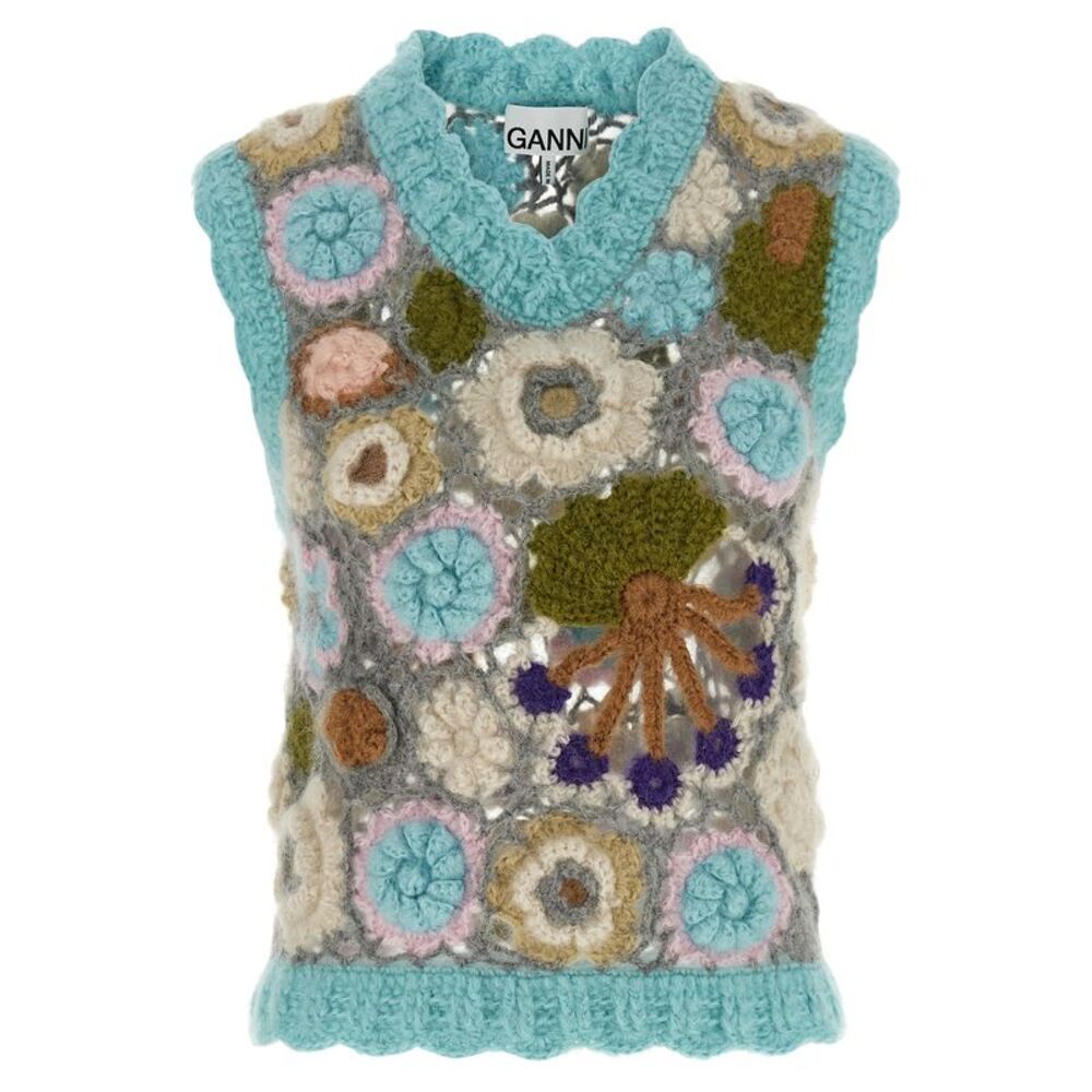 Ganni Multicolor Wool Sleeveless Women's Jacket